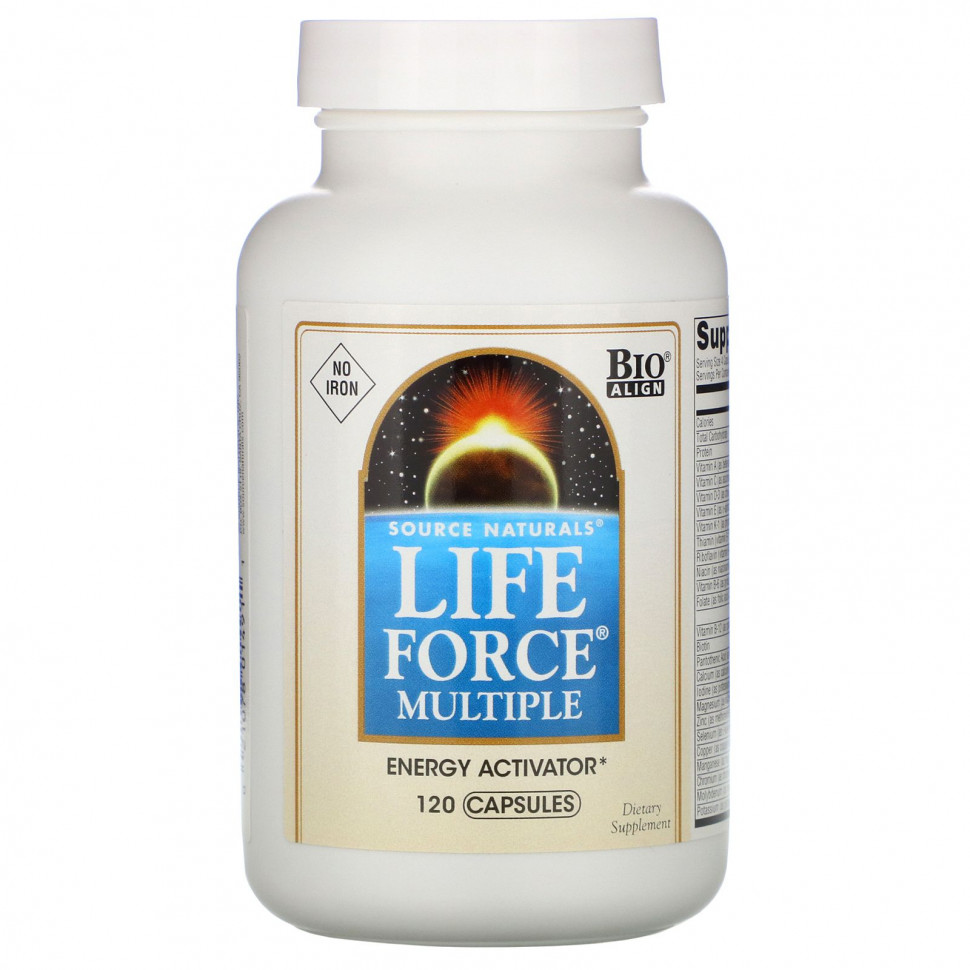 Source Naturals, Мультивитамины Life Force, без железа, 120 капсул SNS-01491