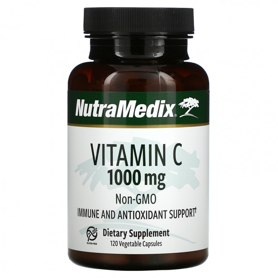 NutraMedix, Витамин C, 1000 мг, 120 растительных капсул НутраМудикс NDX-09335