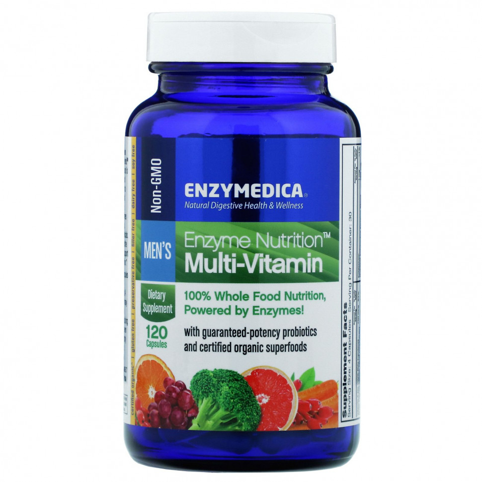 Enzymedica, Мультивитамины Enzyme Nutrition, для мужчин, 120 капсул Энзаймедика ENZ-14006