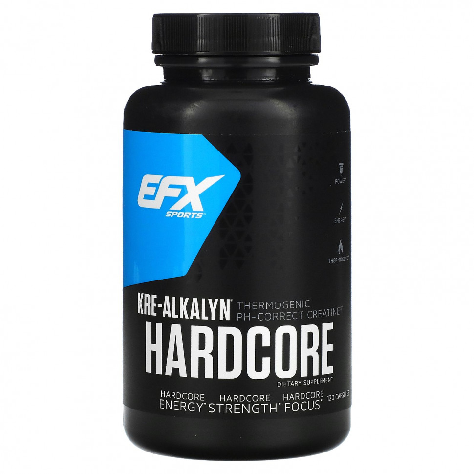 EFX Sports, Kre-Alkalyn Hardcore, 120 капсул Ал Американ ИФХ EFX-00234