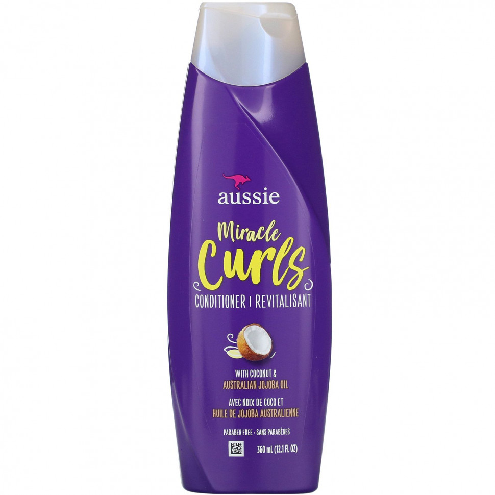 Aussie, Miracle Curls, кондиционер, кокосовое масло и масло австралийского жожоба, 360 мл (12,1 жидк. унции) AUS-18664