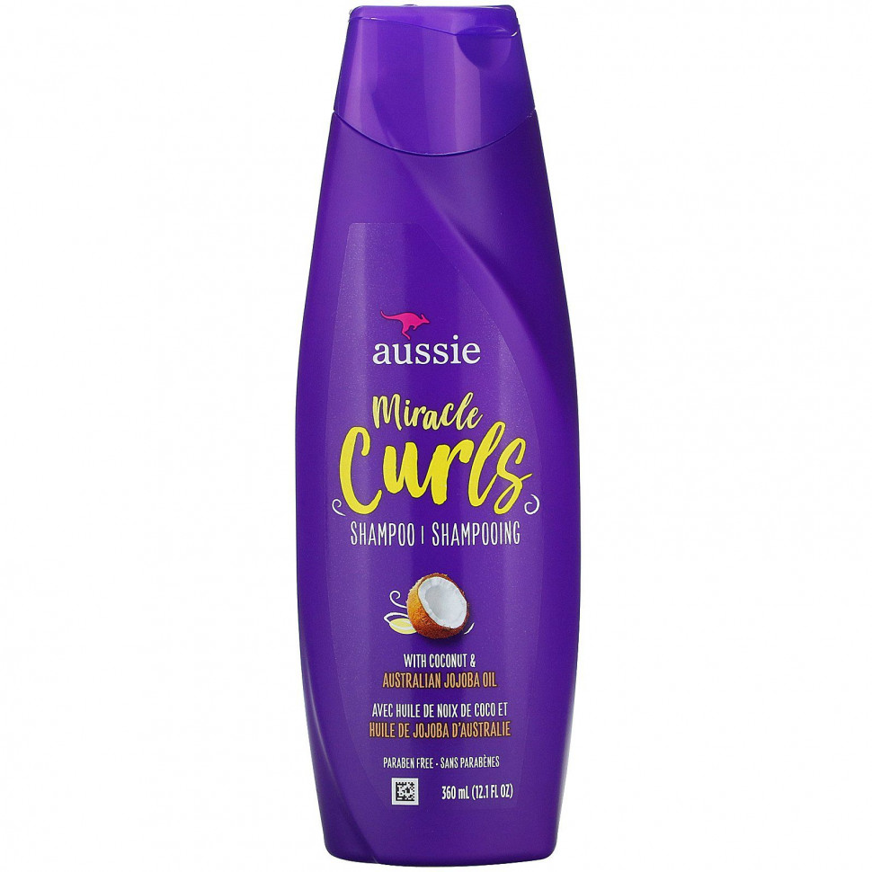 Aussie, Miracle Curls, шампунь с кокосовым маслом и маслом австралийского жожоба, 360 мл (12,1 жидк. унций) AUS-18663