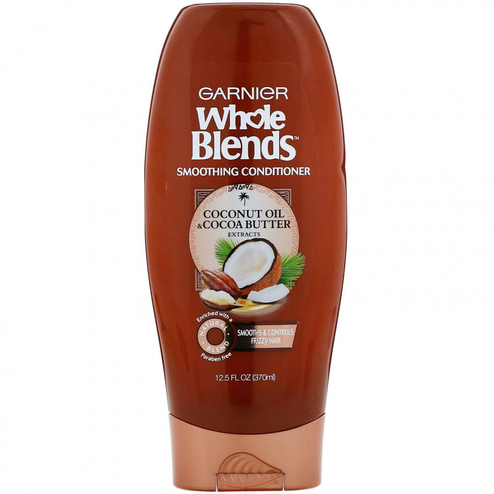 Garnier, Разглаживающий кондиционер Whole Blends, «Масла кокоса и какао», 370 мл GNR-45935