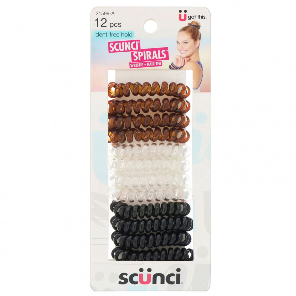 Scunci, Резинки-браслеты, не оставляют следов, 12 штук SCU-21599