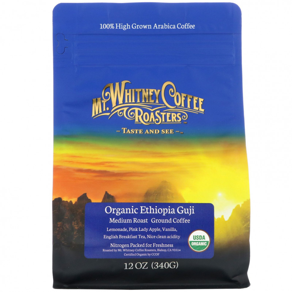 Mt. Whitney Coffee Roasters, Organic Ethiopia Guji, молотый кофе, средней обжарки, 340 г (12 унций) Мт Уитни Коффее Роастерс MWC-00807
