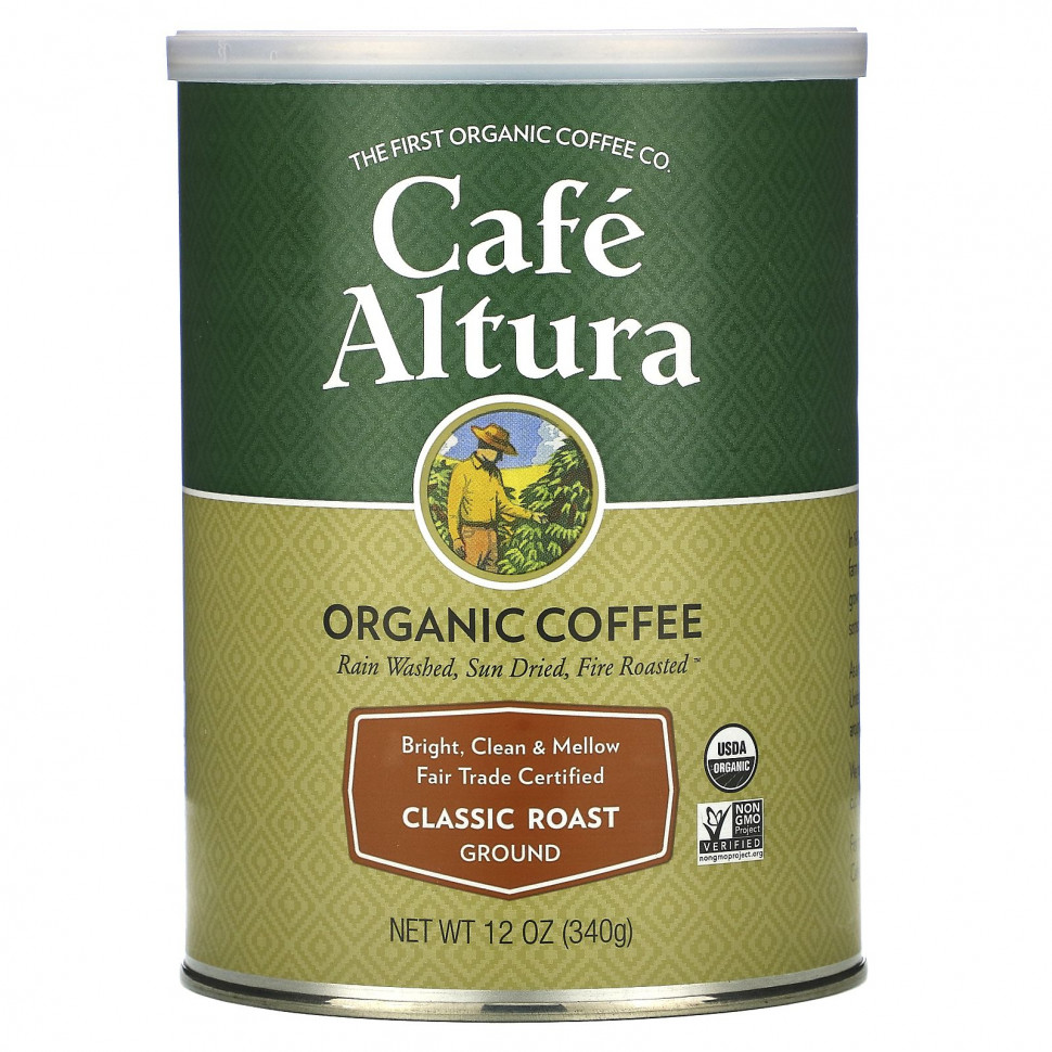 Cafe Altura, Органический кофе, классической обжарки, молотый, 340 г (12 унций) Кафе Алтура CAF-33616