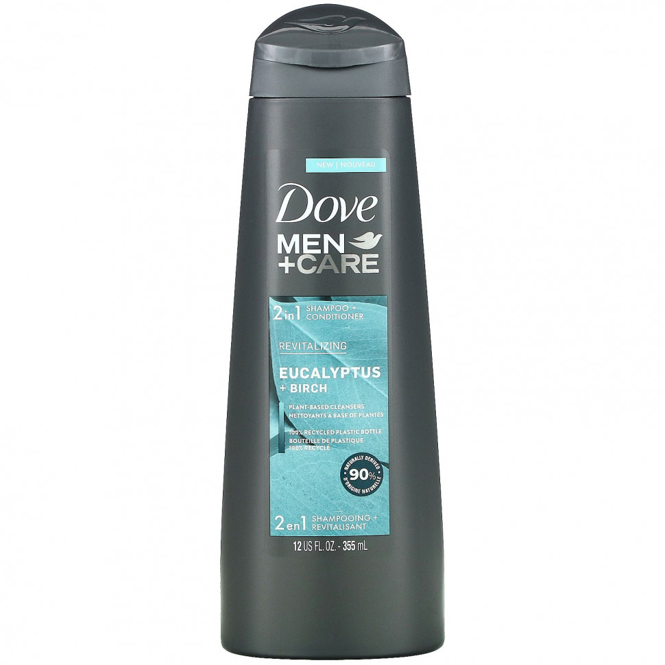 Dove, Men + Care, шампунь и кондиционер 2 в 1, восстанавливающее действие, эвкалипт и береза, 355 мл (12 жидк. Унций) DVE-47551