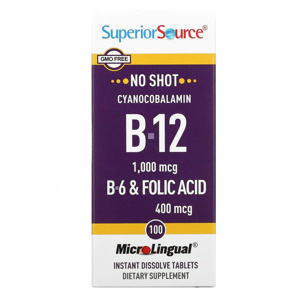 Superior Source, Cyanocobalamin B-12, 1,000 mcg, 100 Instant Dissolve Tablets Супер Сорс SPS-90131