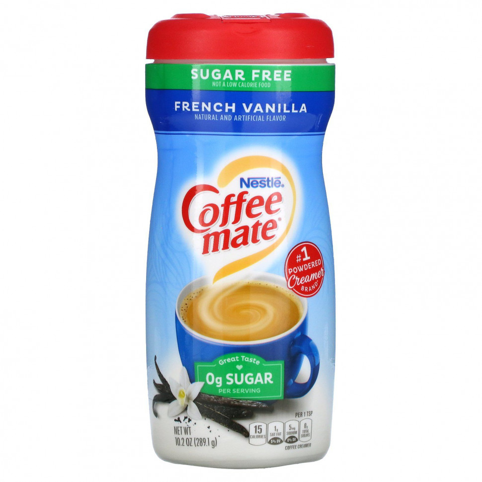 Coffee Mate, Sugar Free, Powder Coffee Creamer, French Vanilla, 10.2 oz (289.1 g) Кофе Мэйт CFE-38825