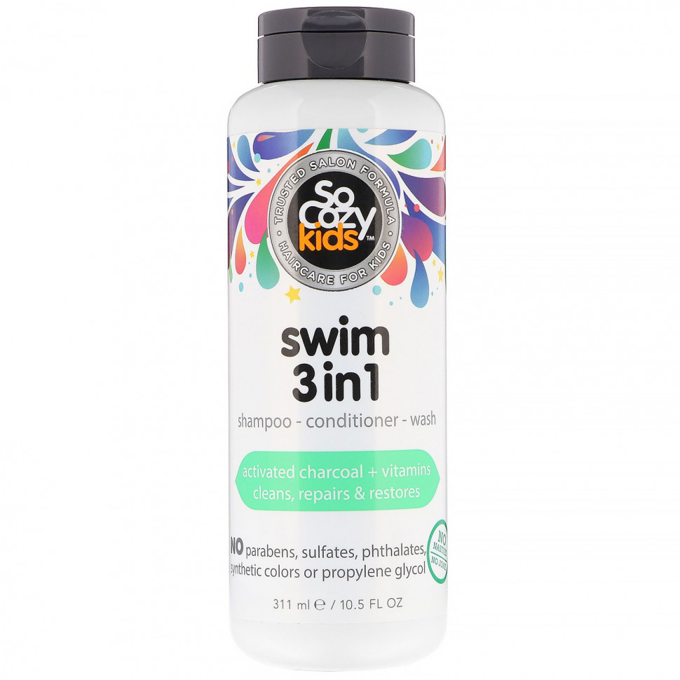 SoCozy, Kids, Swim 3 in 1, шампунь + кондиционер + гель для душа, 311 мл OZY-00538
