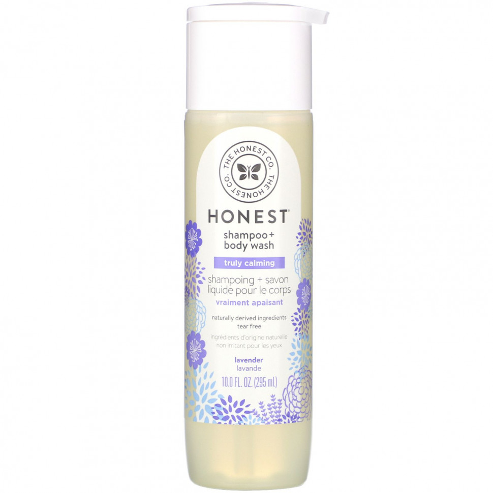 The Honest Company, Действительно успокаивающий шампунь + гель для душа, лаванда, 10,0 жидких унций (295 мл) THC-02701