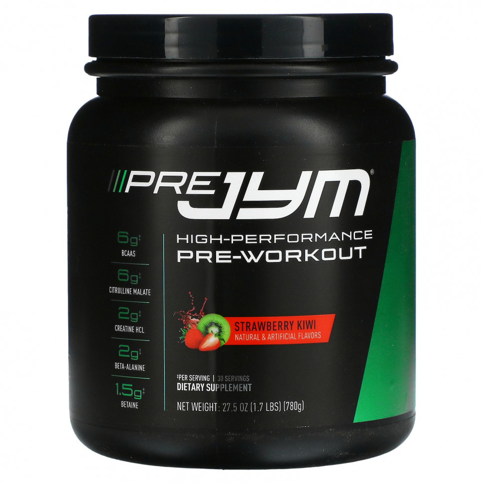 JYM Supplement Science, Pre JYM, высокоэффективное средство перед тренировкой, клубника и киви, 780 г (1,7 фунта) JYM-02243