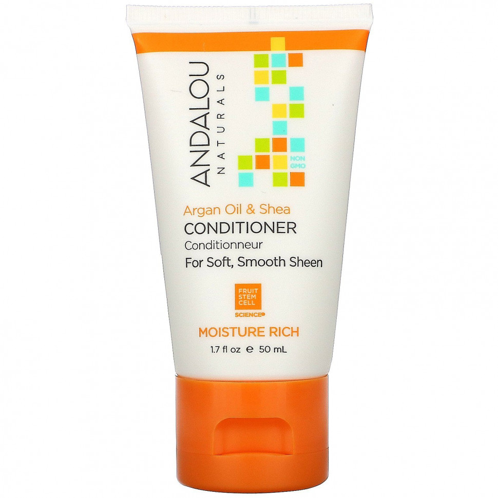 Andalou Naturals, кондиционер, аргановое масло и мало ши, 50 мл (1,7 жидк. унции) Андалу Натуралс ADN-02080