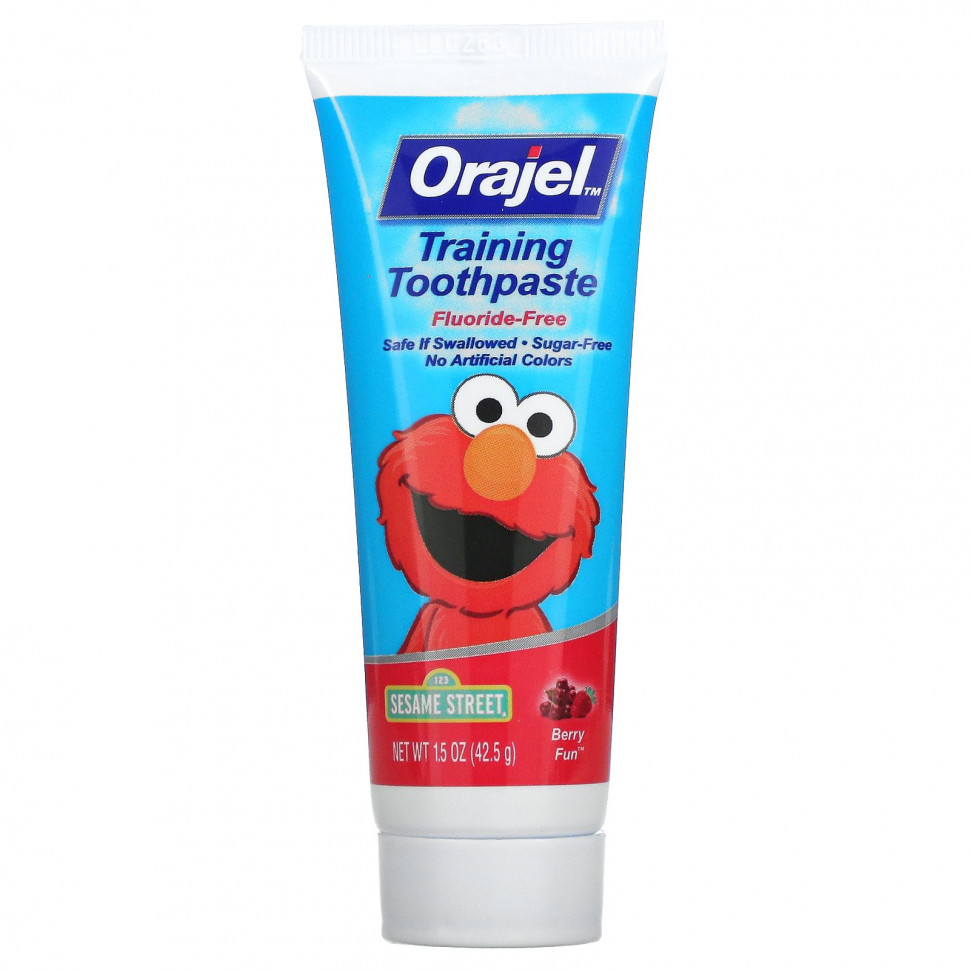 Orajel, Elmo Training Toothpaste, без фтора, от 3 месяцев до 4 лет, Berry Fun, 42,5 г (1,5 унции) OJL-33973