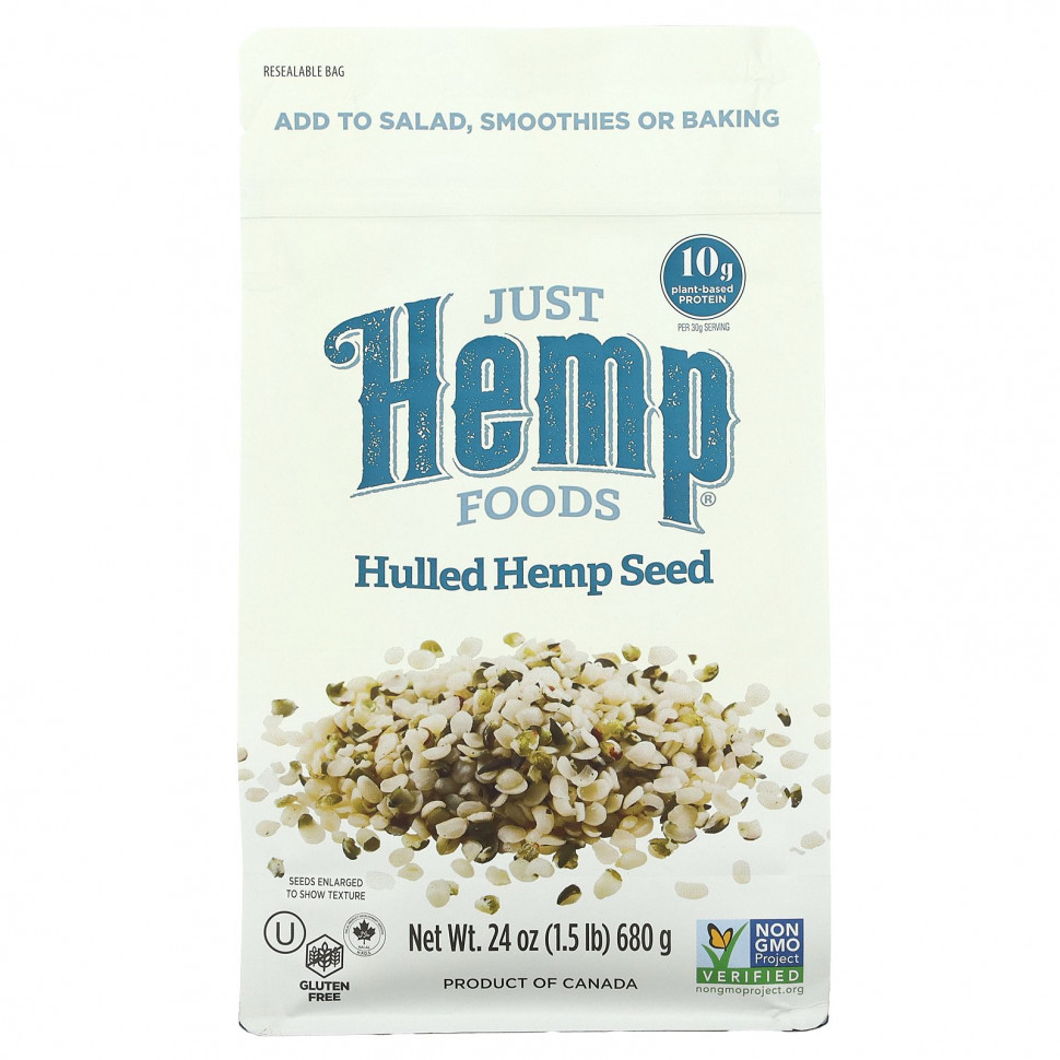 Just Hemp Foods, Лущеное семя конопли, 24 унции (680 г) Джаст Хэмп Фуудс JHF-22121