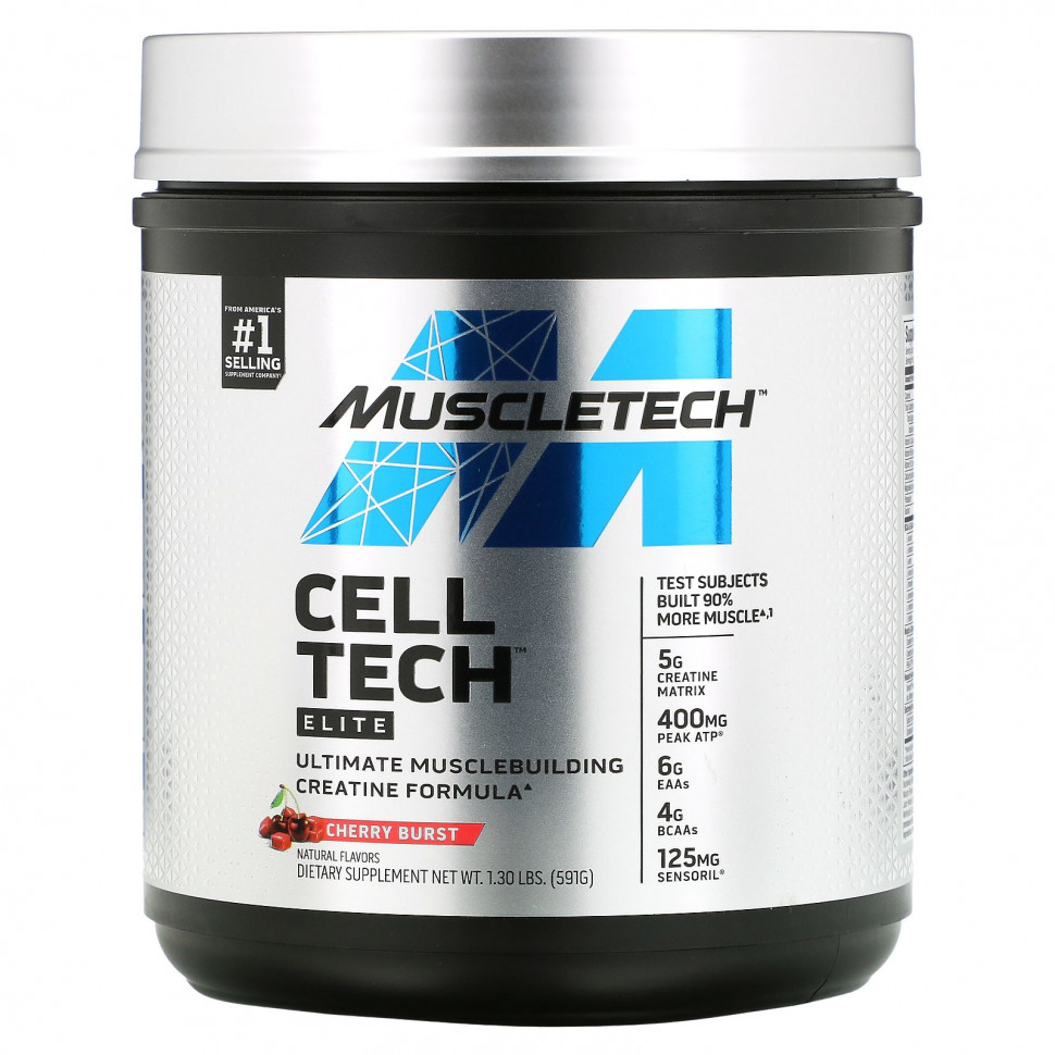 Muscletech, Cell Tech, Elite, Cherry Burst, 591 г (1,3 фунта) Мусклетек MSC-71564