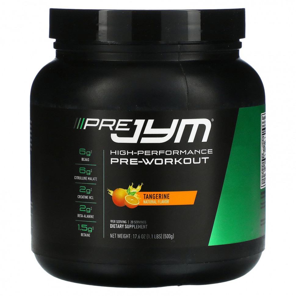 JYM Supplement Science, Pre JYM, перед тренировкой, мандарин, 500 г (1,1 фунта) JYM-02236