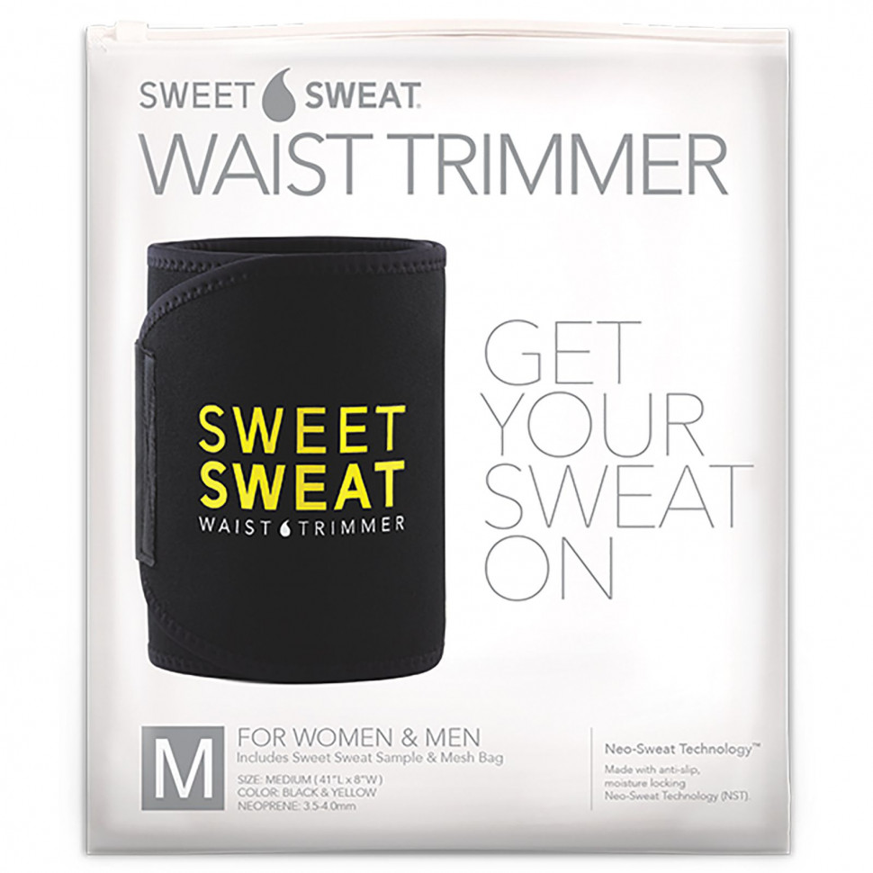 Sports Research, Триммер для талии Sweet Sweat, размер M, черный и желтый, 1 шт. Спортс Ресерч SRE-00432