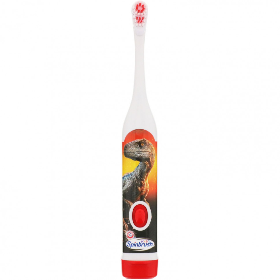 Arm & Hammer, Kid's Spinbrush, «Мир Юрского периода», мягкая, 1 зубная щетка на батарейках CPC-00131