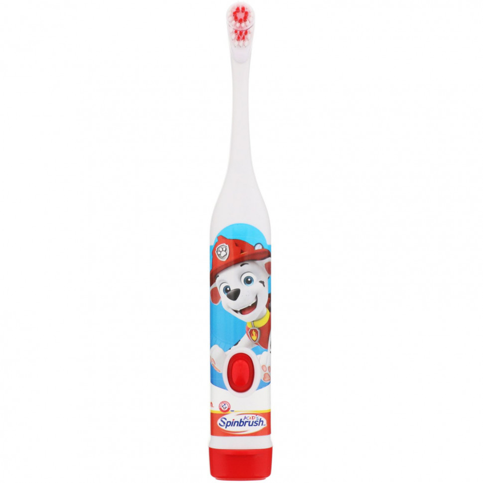 Arm & Hammer, Kid's Spinbrush, «Щенячий патруль», мягкая, 1 зубная щетка на батарейках CPC-50202