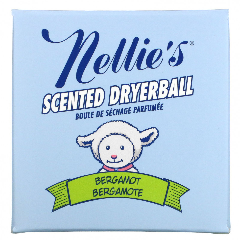 Nellie's, Ароматизированный шарик для сушки, бергамот, 1 шарик для сушки Нэллис Ол Нэчурал NEA-00213