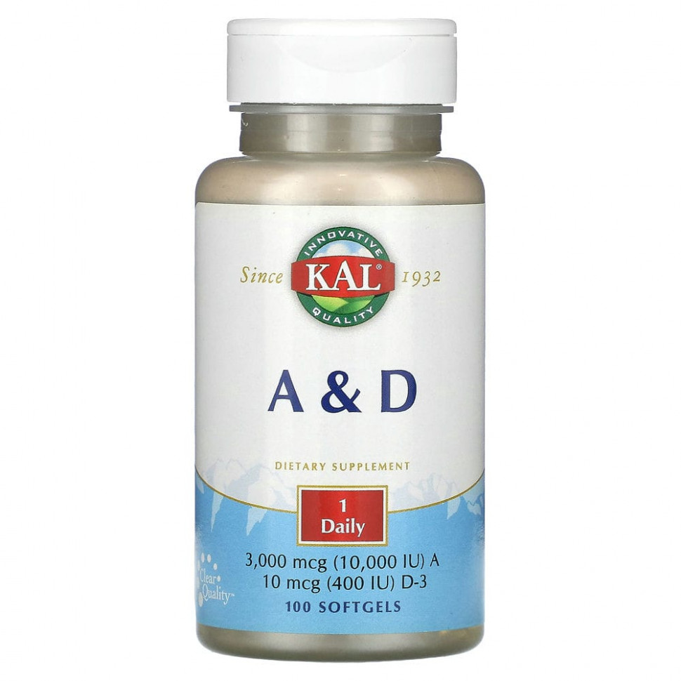 KAL, A&D, 100 мягких таблеток КАЛ CAL-06010