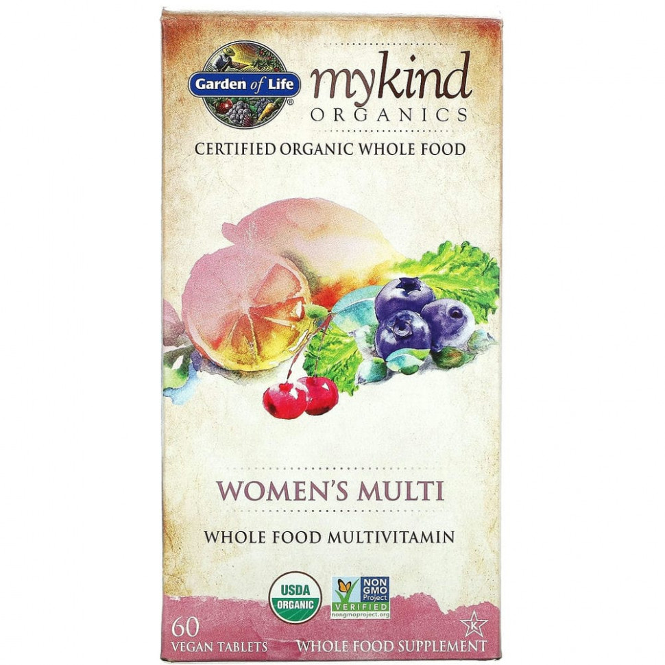 Garden of Life, MyKind Organics, мультивитамины для женщин, 60 веганских таблеток Гарден оф Лайф GOL-11773