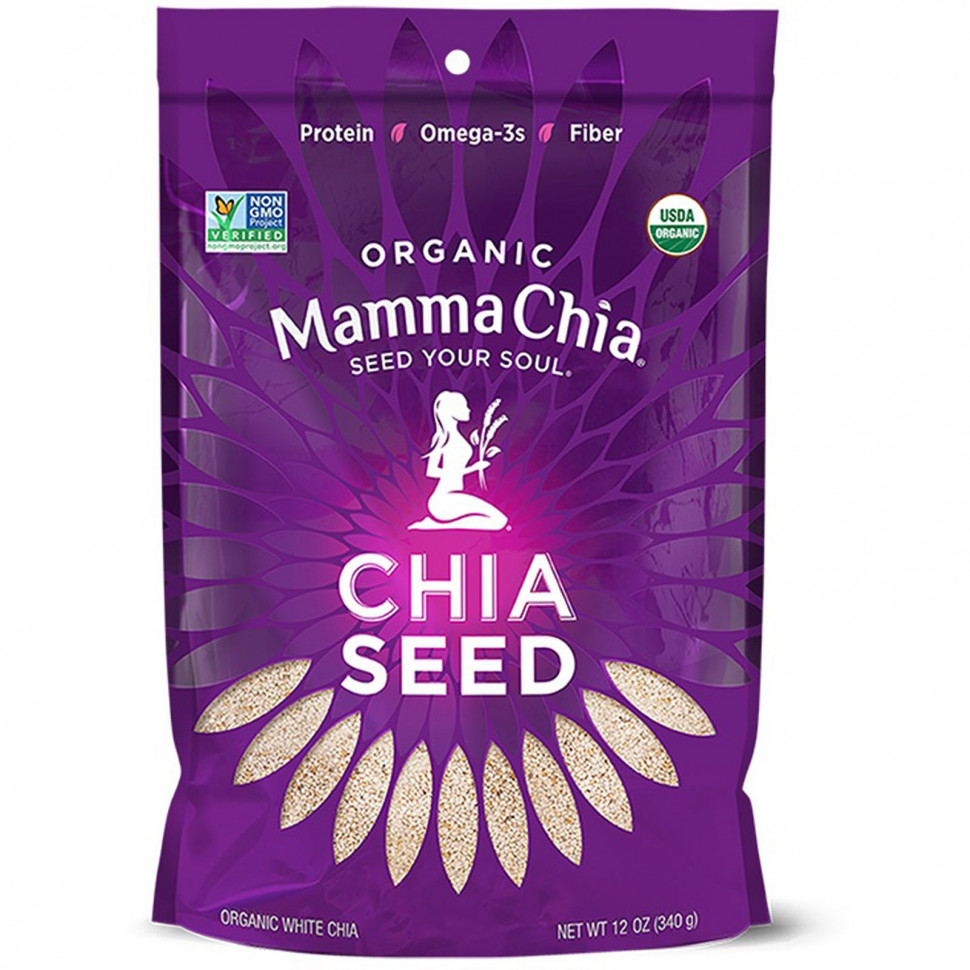 Mamma Chia, органические белые семена чиа, 340 г (12 унций) Мамма Чиа MCH-00234