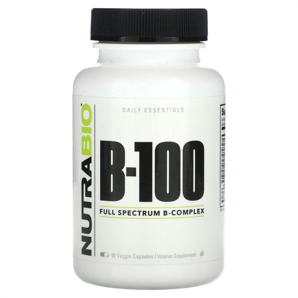 Nutrabio Labs, B-100`` 90 растительных капсул НутраБио Лабс NRB-23095