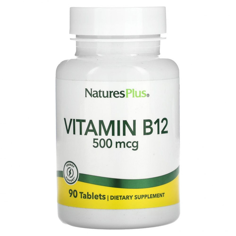 NaturesPlus, Витамин B12, 500 мкг, 90 таблеток Натурес Плюс NAP-01710