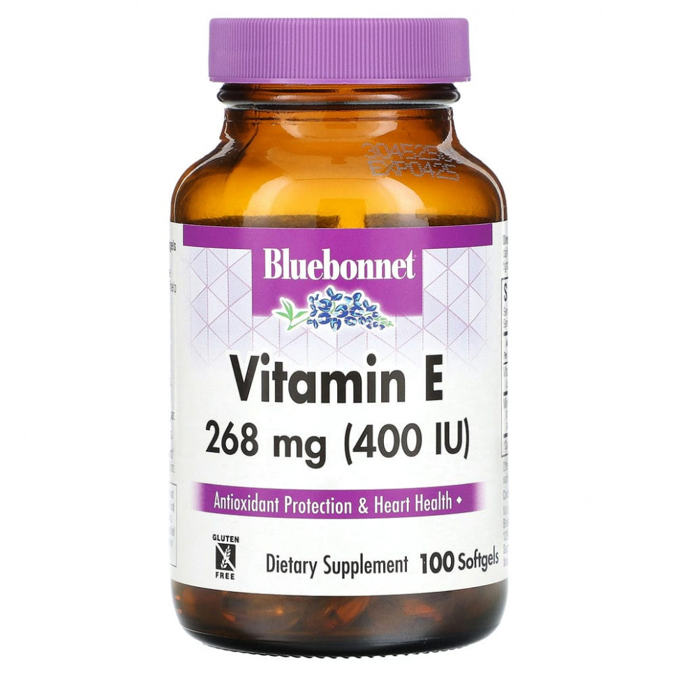 Bluebonnet Nutrition, витамин E, 268 мг (400 МЕ), 100 капсул BLB-00618