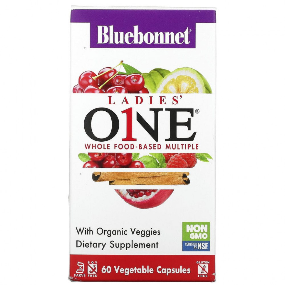 Bluebonnet Nutrition, Ladies' ONE, Whole Food-Based Multiple, 60 Vegetables Capsules BLB-00135