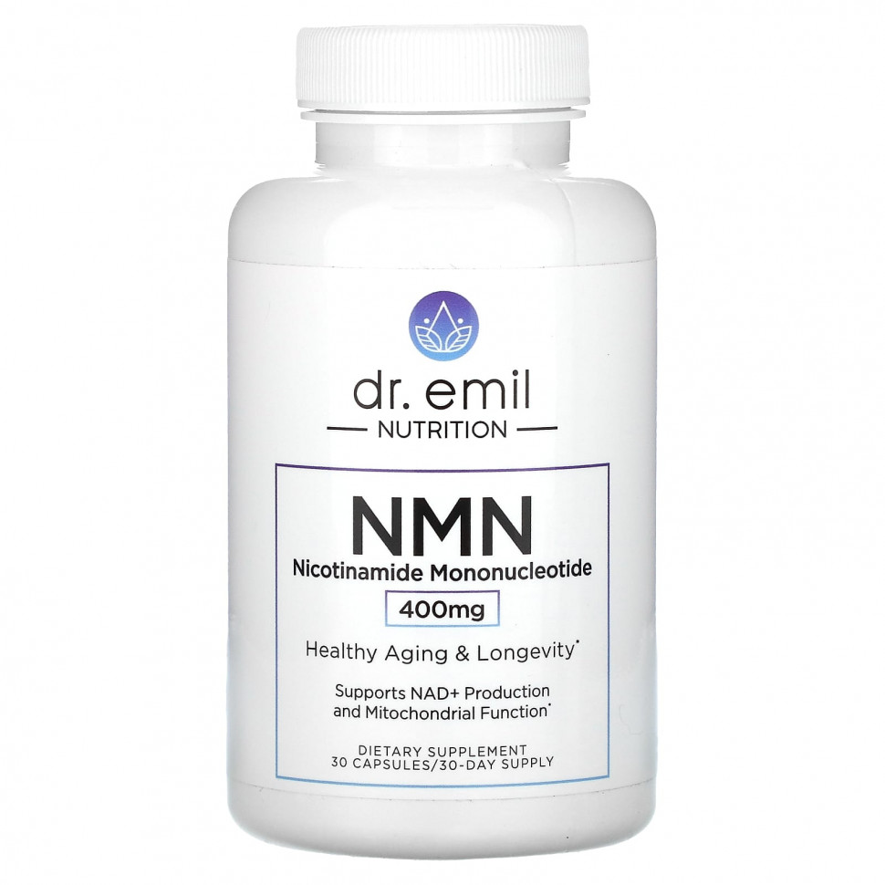 Dr. Emil Nutrition, NMN, никотинамидмононуклеотид, 400 мг, 30 капсул DEM-95667