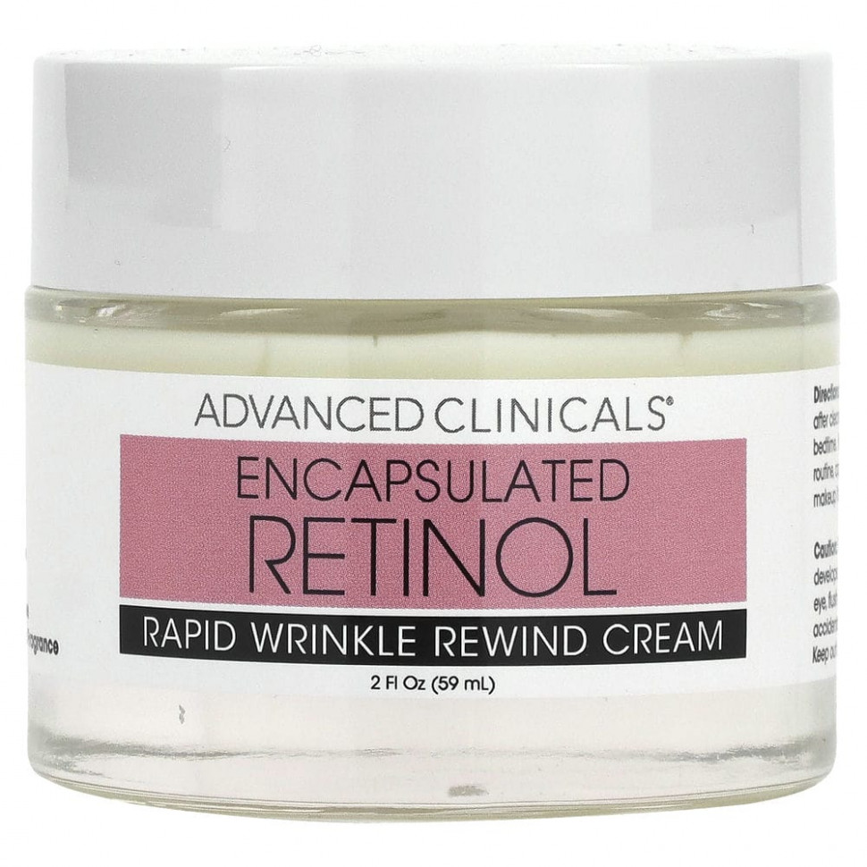 Advanced Clinicals, Encapsulated Retinol, Rapid Wrinkle Rewind Cream, Fragrance Free, 2 fl oz (59 ml) ADC-03538
