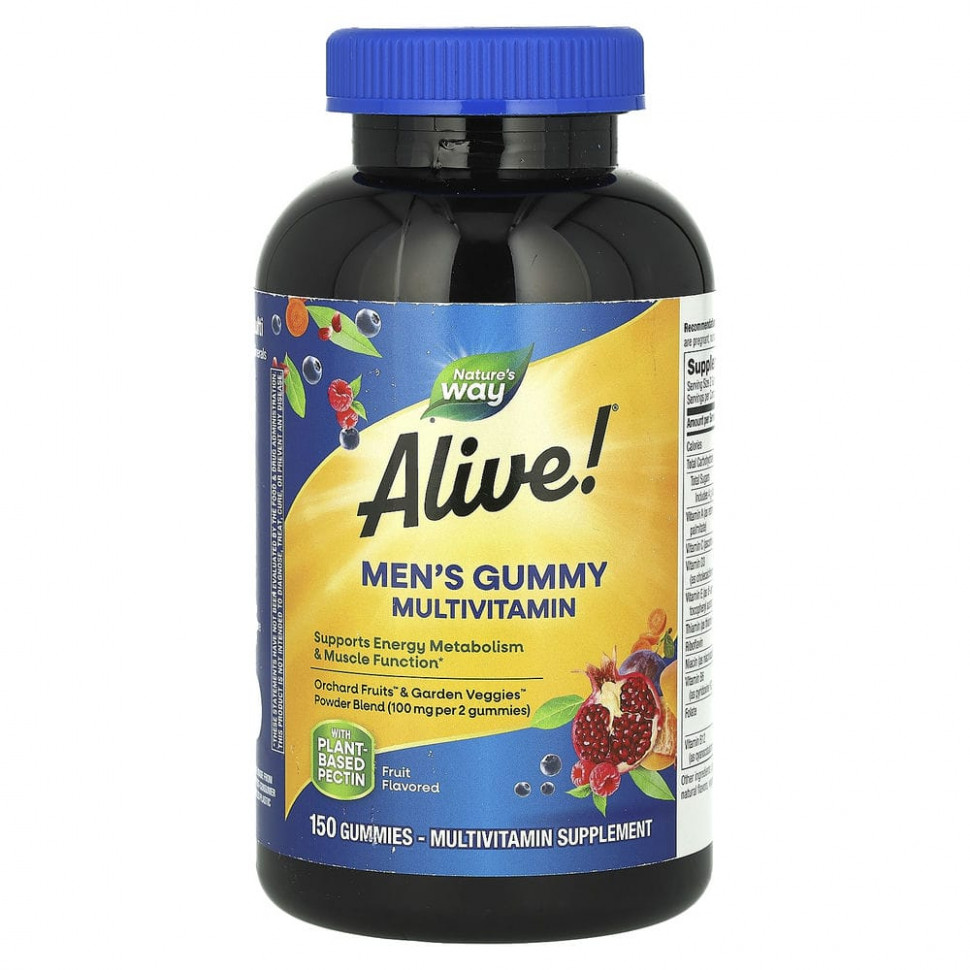 Nature's Way, Alive! Мультивитамины для мужчин, с восхитительным фруктовым вкусом, 150 жевательных таблеток NWY-14066