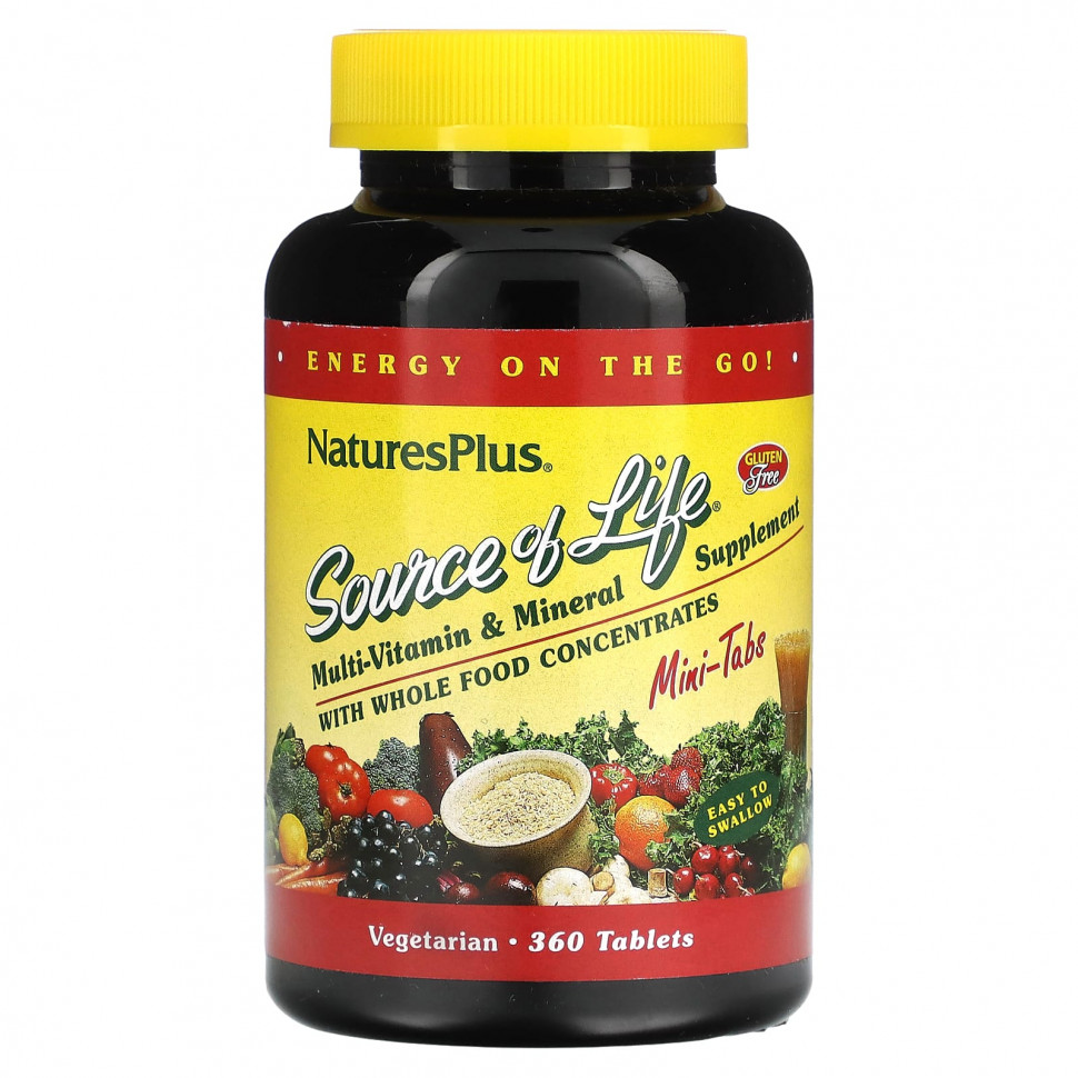 NaturesPlus, Source Of Life, мультивитаминная и минеральная добавка, 360 таблеток NAP-30584