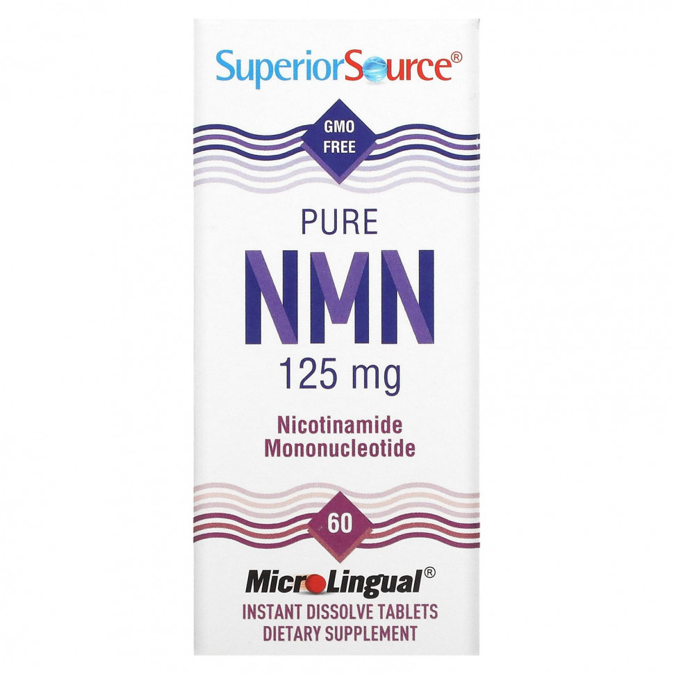 Superior Source, Pure NMN, Nicotinamide Mononucleotide, 125 mg , 60 Instant Dissolve Tablets SPS-92150