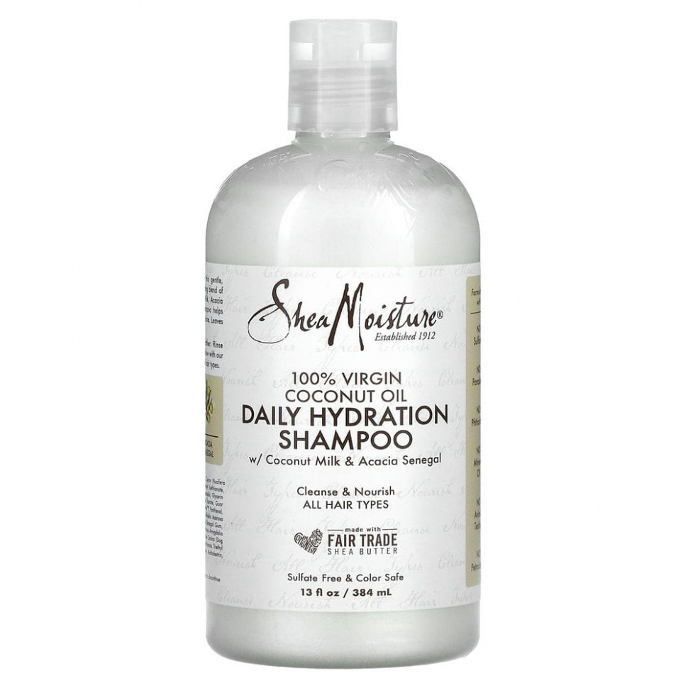 SheaMoisture, Ежедневный увлажняющий шампунь с кокосовым молоком и сенегальской акацией, 384 мл (13 жидк. Унций) SMT-20417
