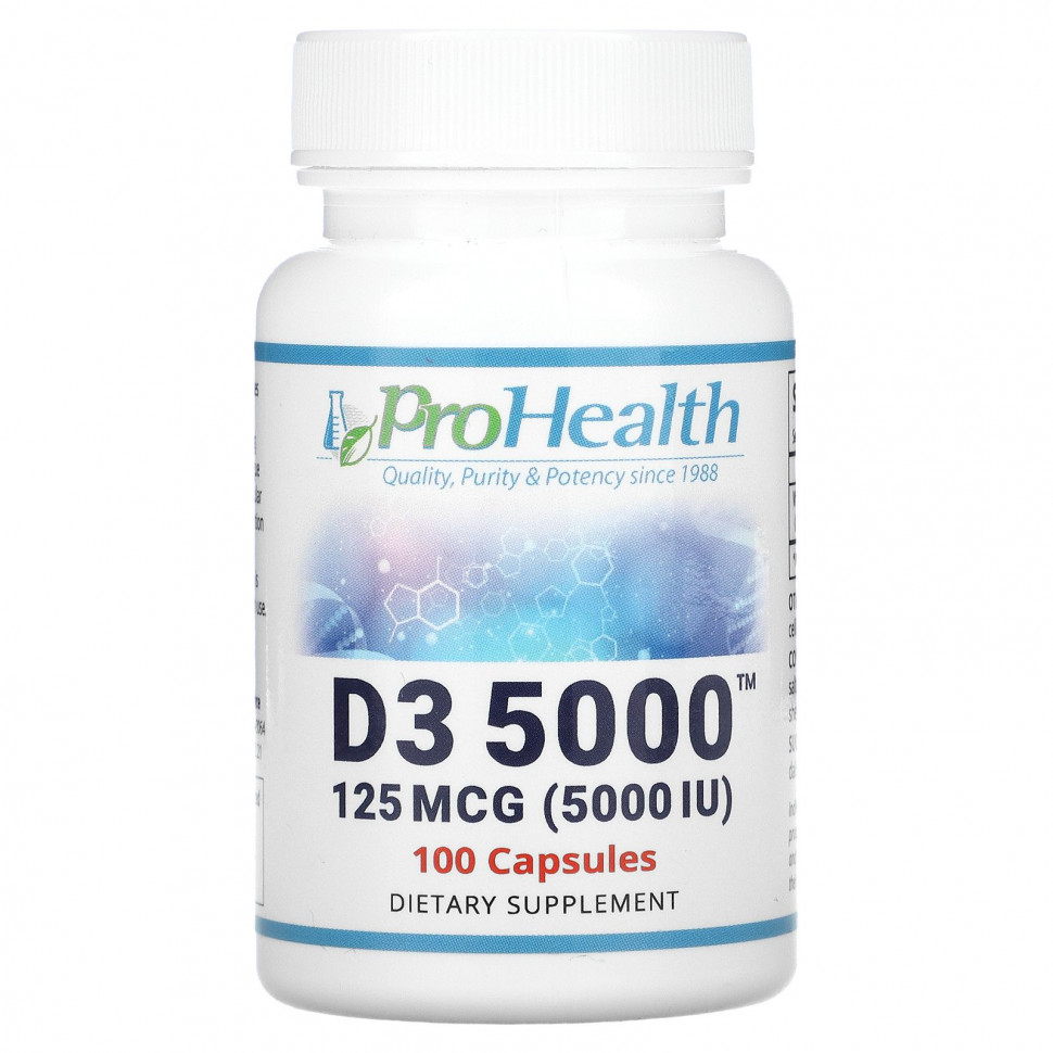 ProHealth Longevity, D3 5000, 125 мкг (5000 МЕ), 100 капсул PHV-41023