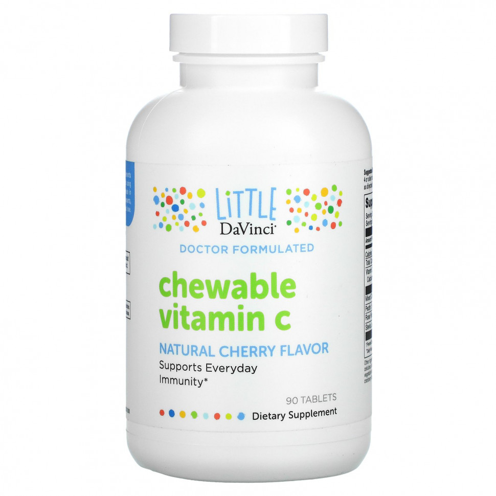 Little DaVinci, Chewable Vitamin C, Natural Cherry Flavor, 90 Tablets LDV-01406