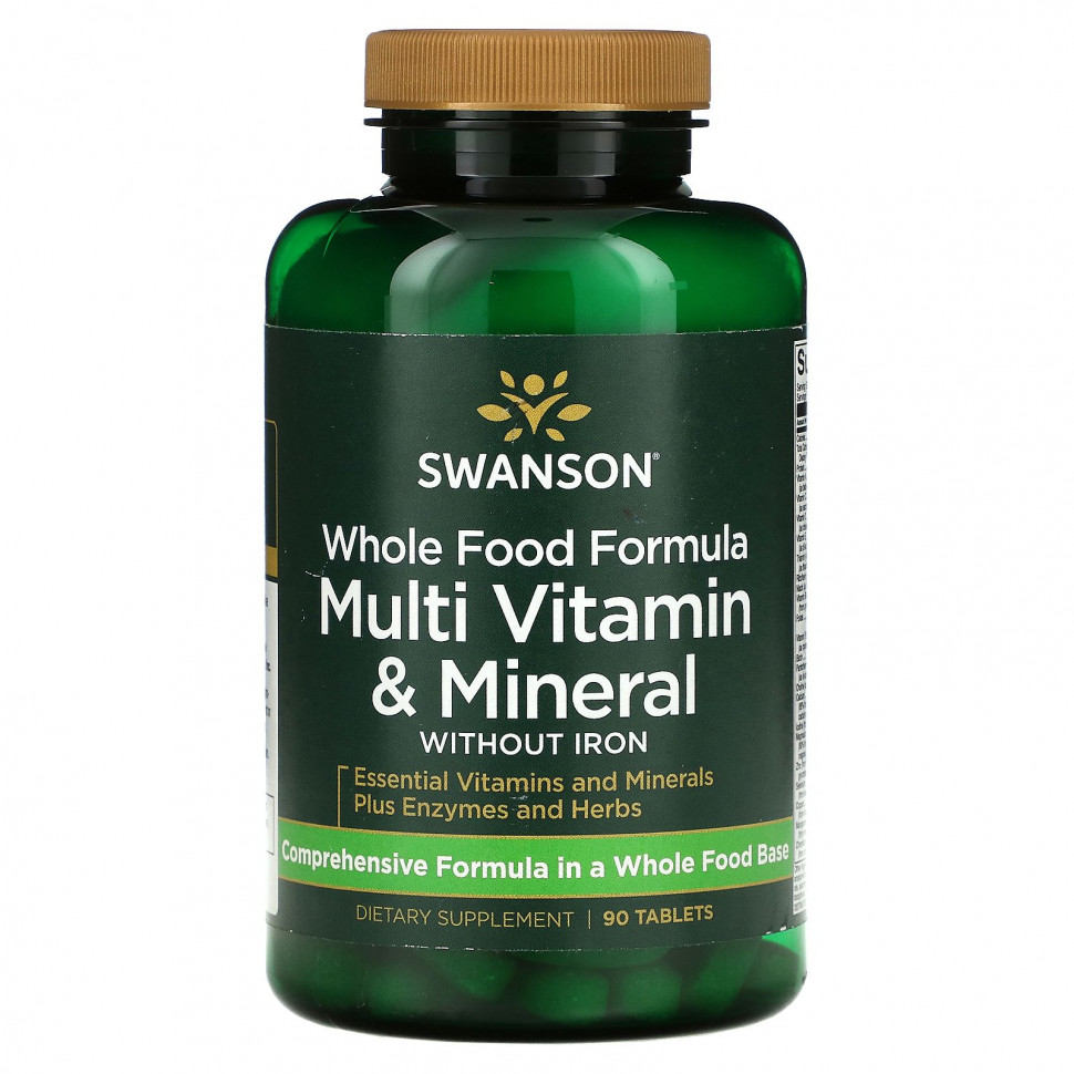 Swanson, Whole Food Formula, мультивитамины и минералы, 90 таблеток SWV-02152