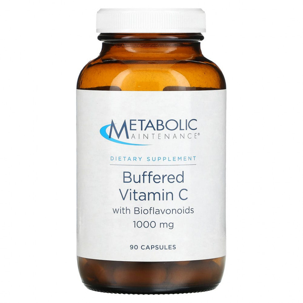 Metabolic Maintenance, Буферизованный витамин C с биофлавоноидами, 1000 мг, 90 капсул Метаболик Мэйтнанс MBM-00232