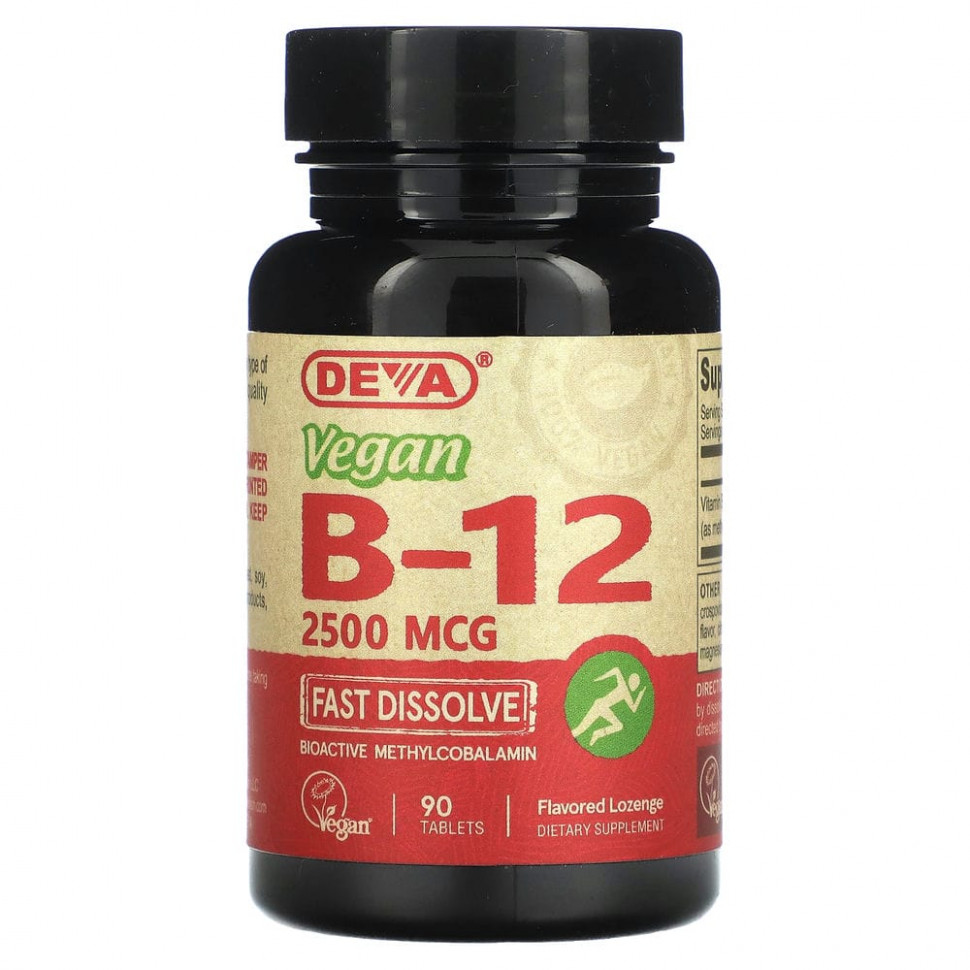 Deva, Vegan B12, 2500 мкг, 90 таблеток Дева DEV-00043