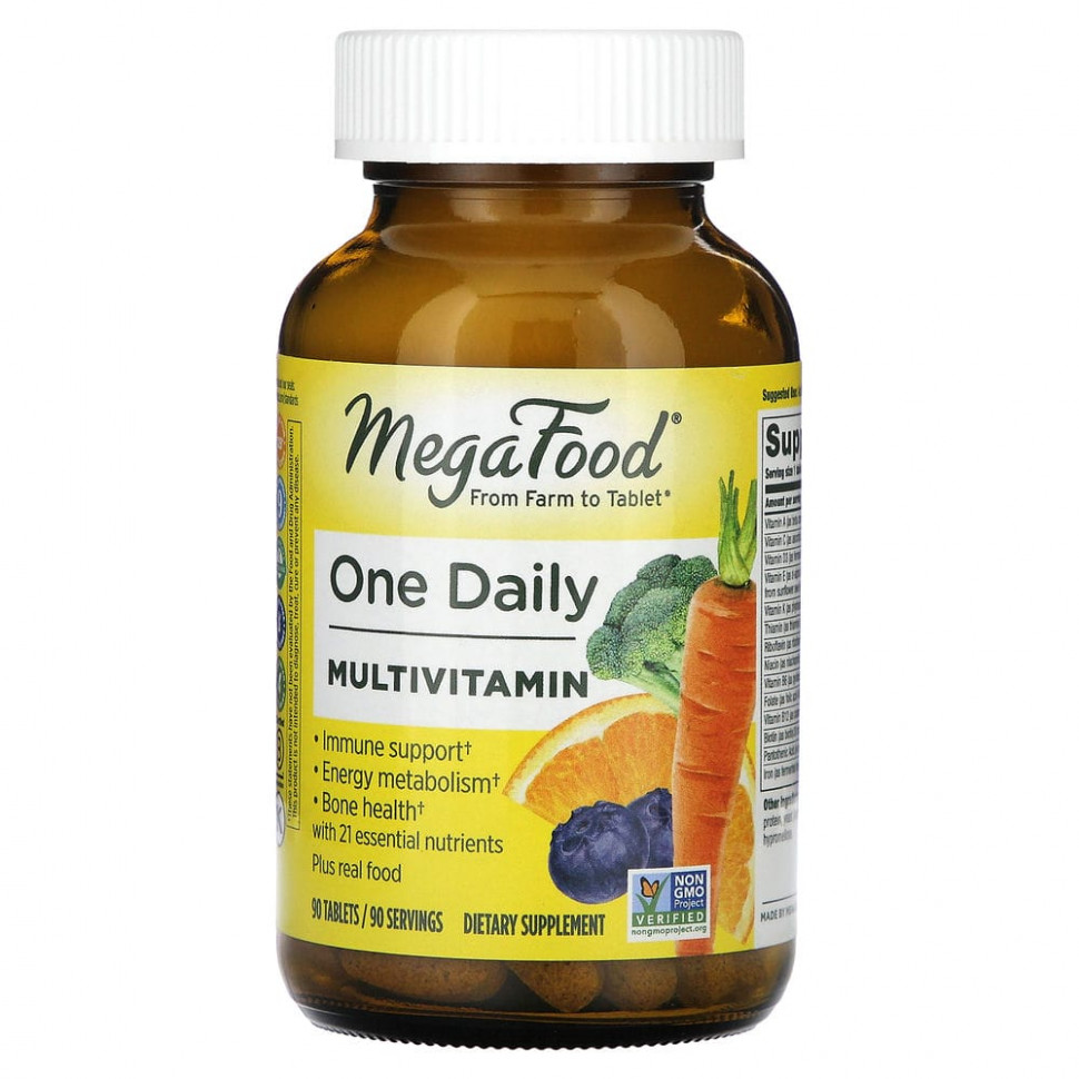 MegaFood, One Daily, витамины для приема один раз в день, 90 таблеток Мегафудс MGF-10152