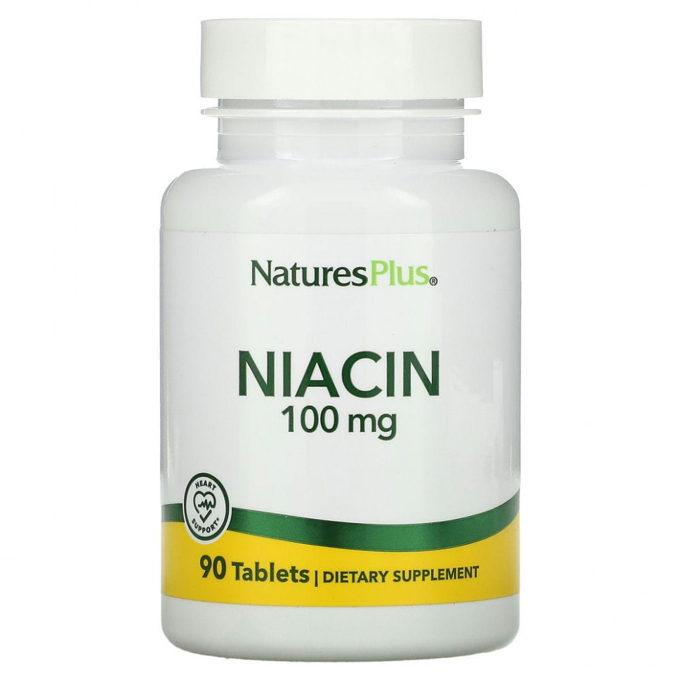NaturesPlus, ниацин, 100 мг, 90 таблеток Натурес Плюс NAP-01850