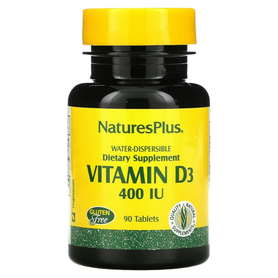 NaturesPlus, витамин D3, 400 МЕ, 90 таблеток Натурес Плюс NAP-00991