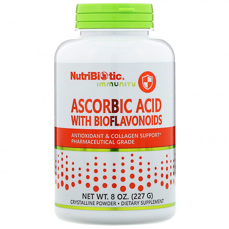 NutriBiotic, Immunity, аскорбиновая кислота с биофлавоноидами, кристаллический порошок, 227 г (8 унций) НутриБиотик NBC-00300