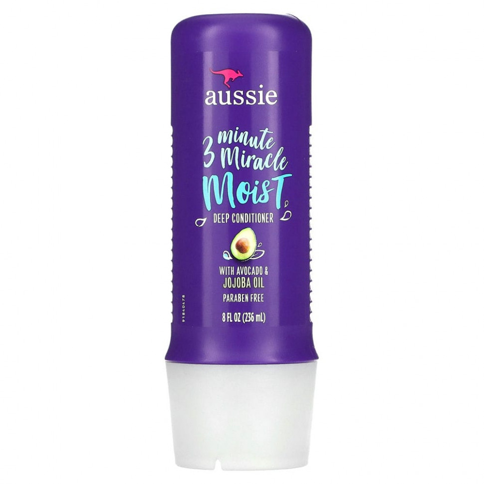 Aussie, 3 Minute Miracle Moist, кондиционер для глубокого увлажнения с авокадо и австралийским маслом жожоба, 236 мл (8 жид. унций) AUS-00471