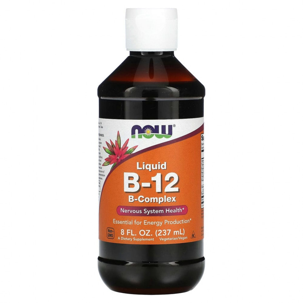 NOW Foods, B12, жидкий комплекс витамина B, 237 мл (8 жидк. унций) NOW-00465