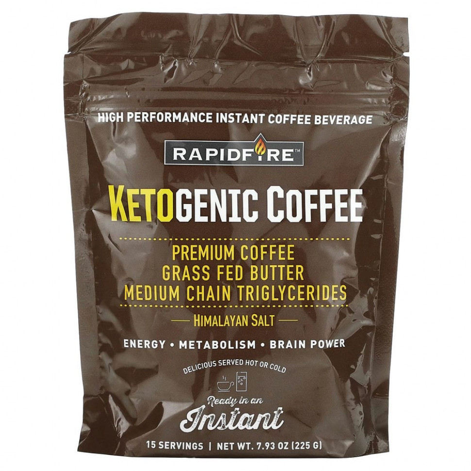 RAPIDFIRE, Кетогенный кофе, 7,93 унц. (225 г) RAP-10249